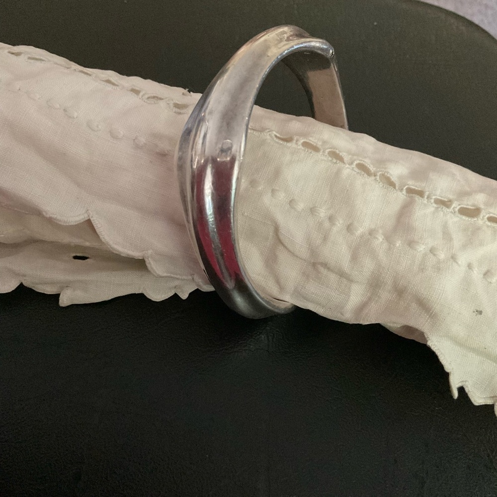 Hand Crafted Sterling Bracelet Signed Cuff Modern Sleek Silver